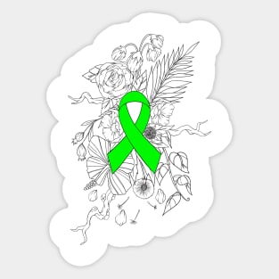 Mental health awareness green ribbon black Sticker